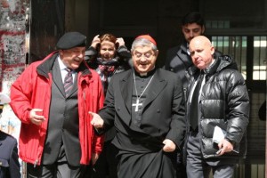 Il Cardinale di Napoli Crescenzio Sepe benedice i luoghi della Resistenza